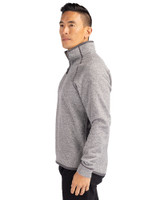 Oklahoma Sooners Alumni (Lights and CDR) Cutter & Buck Mainsail Sweater-Knit Mens Big and Tall Half Zip Pullover Jacket Polished Heather Side