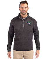 Gwinnett Stripers Cutter & Buck Mainsail Sweater-Knit Mens Big and Tall Half Zip Pullover Jacket Charcoal Heather Front