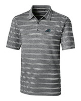 Carolina Panthers Cutter & Buck Forge Epic Confidence Recycled Heathered Stripe Stretch Mens Polo Black Mannequin