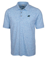 Carolina Panthers Cutter & Buck Advantage Tri-Blend Space Dye Mens Polo Atlas Light Blue Mannequin