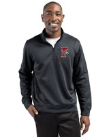 Fresno Grizzlies Clique Lift Eco Performance Half Zip Unisex Pullover Black Front