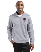 Binghamton Rumble Ponies Clique Lift Eco Performance Half Zip Unisex Pullover Grey Melange Front