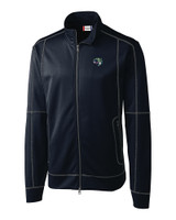 Gwinnett Stripers Clique Helsa Performance Mens Full Zip Knit Jacket Dark Navy Mannequin