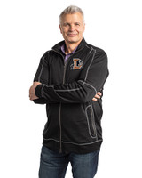 Durham Bulls Clique Helsa Performance Mens Full Zip Knit Jacket Black Front
