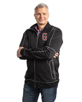 Greenville Drive Clique Helsa Performance Mens Full Zip Knit Jacket Black Front