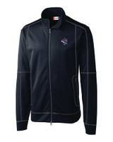Binghamton Rumble Ponies Clique Helsa Performance Mens Full Zip Knit Jacket Dark Navy Mannequin