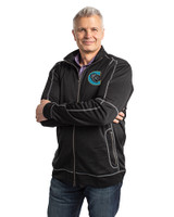 Charlotte Knights Clique Helsa Performance Mens Full Zip Knit Jacket Black Front