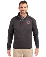 Iowa Cubs Cutter & Buck Mainsail Sweater-Knit Mens Half Zip Pullover Jacket Charcoal Heather Front