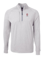 Ohio State Buckeyes Alumni Cutter & Buck Adapt Eco Knit Heather Mens Big & Tall Quarter Zip Pullover POH_MANN_HG 1