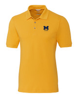 Michigan Wolverines Alumni Cutter & Buck Advantage Eco Tri-Blend Pique Mens Big and Tall Polo College Gold Mannequin