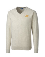 LSU Tigers Alumni Cutter & Buck Lakemont Tri-Blend Mens Big and Tall V-Neck Pullover Sweater OMH_MANN_HG 1