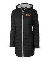LSU Tigers Alumni Cutter & Buck Rainier PrimaLoft®  Womens Eco Insulated Hooded Long Coat BL_MANN_HG 1