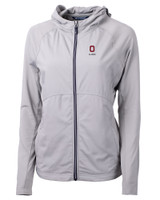 Ohio State Buckeyes Alumni Cutter & Buck Adapt Eco Knit Hybrid Recycled Womens Full Zip Jacket POL_MANN_HG 1