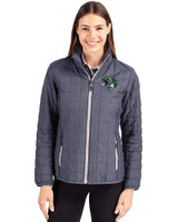 Gwinnett Stripers Cutter & Buck Rainier PrimaLoft®  Womens Eco Insulated Full Zip Puffer Jacket Anthracite Melange Front