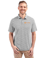Tennessee Volunteers Alumni Cutter & Buck Virtue Recycled Botanical Print Featherlight Pique Mens  Polo Black Front