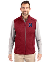 Nashville Sounds Cutter & Buck Mainsail Sweater-Knit Mens Full Zip Vest Cardinal Red Heather Front