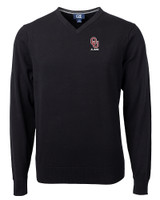 Oklahoma Sooners Alumni (Patterns BL&EG) Cutter & Buck Lakemont Tri-Blend Mens V-Neck Pullover Sweater Black Mannequin