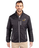 Akron RubberDucks Cutter & Buck Rainier PrimaLoft® Mens Eco Insulated Full Zip Puffer Jacket Black Front