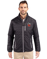 Fort Wayne TinCaps Cutter & Buck Rainier PrimaLoft® Mens Eco Insulated Full Zip Puffer Jacket Black Front