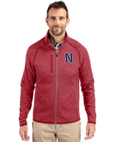 Nashville Sounds Cutter & Buck Mainsail Sweater-Knit Mens Full Zip Jacket Cardinal Red Heather Front