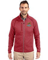 Toledo Mud Hens Cutter & Buck Mainsail Sweater-Knit Mens Full Zip Jacket Cardinal Red Heather Front