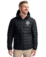 Texas A&M Aggies Alumni Cutter & Buck Mission Ridge Repreve® Eco Insulated Mens Puffer Jacket Black Front