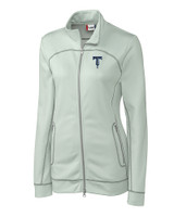 Tulsa Drillers Clique Helsa Performance Womens Full Zip Knit Jacket Light Grey Mannequin