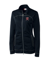 Tacoma Rainiers Clique Helsa Performance Womens Full Zip Knit Jacket Dark Navy Mannequin