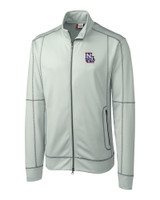 New Hampshire Fisher Cats Clique Helsa Performance Mens Full Zip Knit Jacket Light Grey Mannequin