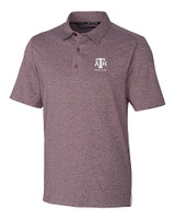 Texas A&M Aggies Alumni Cutter & Buck Forge Heathered Stretch Mens Polo Bordeaux Heather Mannequin