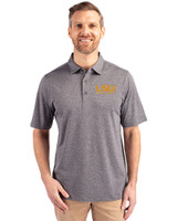 LSU Tigers Alumni Cutter & Buck Forge Heathered Stretch Mens Polo Charcoal Heather Front