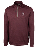 Texas A&M Aggies Alumni Cutter & Buck Stealth Heathered Quarter Zip Mens Pullover Bordeaux Mannequin