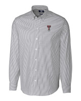 Texas Tech Red Raiders Alumni Cutter & Buck Stretch Oxford Stripe Mens Big and Tall Long Sleeve Dress Shirt Charcoal Mannequin