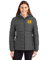 Michigan Wolverines Alumni Cutter & Buck Mission Ridge Repreve® Eco Insulated Womens Puffer Jacket Elemental Grey Front