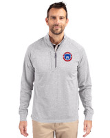South Bend Cubs Cutter & Buck Adapt Eco Knit Heather Mens Big & Tall Quarter Zip Pullover Polished Heather Front