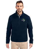 Gwinnett Stripers Cutter & Buck Cascade Eco Sherpa Fleece Mens Big & Tall Quarter Zip Jacket Navy Blue Front