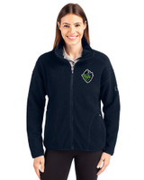 Hillsboro Hops Cutter & Buck Cascade Epic Comfort Recycled Sherpa Fleece Womens Full Zip Jacket Navy Blue Front