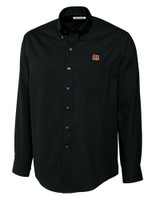 Cincinnati Bengals Cutter & Buck Epic Easy Care Fine Twill Mens Long Sleeve Dress Shirt Black Mannequin