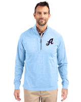 Reno Aces Cutter & Buck Adapt Eco Knit Heather Mens Quarter Zip Pullover Atlas Heather Front