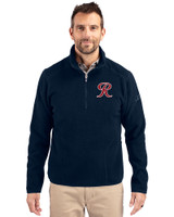 Tacoma Rainiers Cutter & Buck Cascade Eco Fleece Mens Quarter Zip Jacket Navy Blue Front