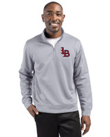 Louisville Bats Clique Lift Eco Performance Half Zip Unisex Pullover Grey Melange Front