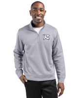 Richmond Flying Squirrels Clique Lift Eco Performance Half Zip Unisex Pullover Grey Melange Front