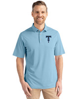 Tulsa Drillers Cutter & Buck Virtue Eco Pique Recycled Mens Polo Atlas Light Blue Front