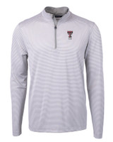 Texas Tech Red Raiders Alumni Cutter & Buck Virtue Eco Pique Micro Stripe Recycled Mens Big & Tall Quarter Zip POLWH_MANN_HG 1