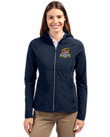 Toledo Mud Hens Cutter & Buck Adapt Eco Knit Hybrid Recycled Womens Full Zip Jacket Navy Blue Front