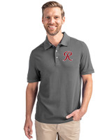 Tacoma Rainiers Cutter & Buck Advantage Eco Tri-Blend Pique Mens Big and Tall Polo Elemental Grey Front