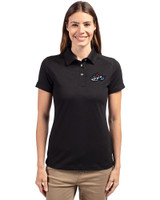 Rocket City Trash Pandas Cutter & Buck Advantage Eco Tri-Blend Pique Womens Polo Black Front