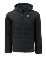 Green Bay Packers Cutter & Buck Evoke Hybrid Eco Softshell Recycled Full Zip Mens Big & Tall Hooded Jacket BL_MANN_HG 1