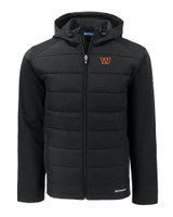 Washington Commanders Cutter & Buck Evoke Hybrid Eco Softshell Recycled Full Zip Mens Hooded Jacket BL_MANN_HG 1