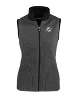 Miami Dolphins Cutter & Buck Cascade Eco Sherpa Fleece Womens Vest EGBL_MANN_HG 1